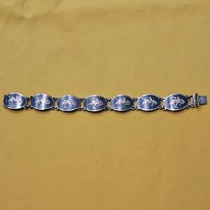 Vintage Siam 925 Sterling Silver Niello bracelet